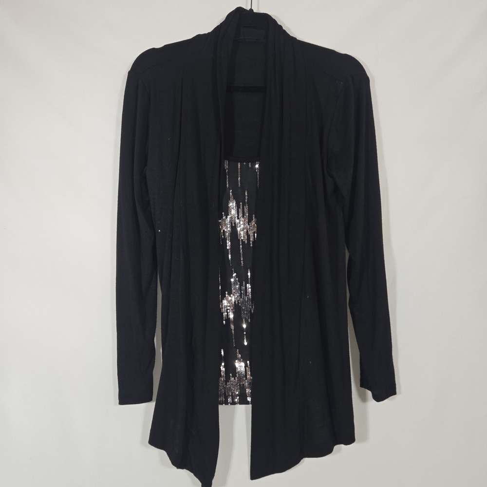 Agenda Faux Cardigan Sequin Top
